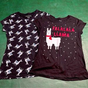 Llama Animal Print Novelty Graphic T-shirts